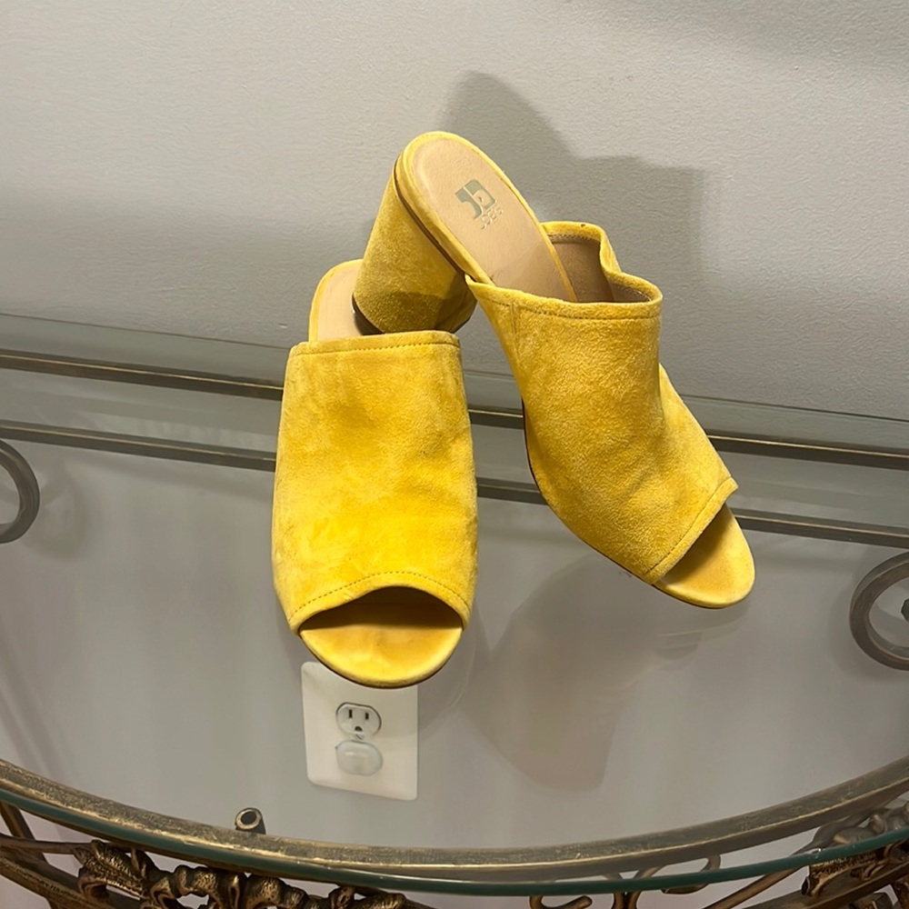 JOE’S Canary Yellow Suede Peep Toe Sandals - Size 9
